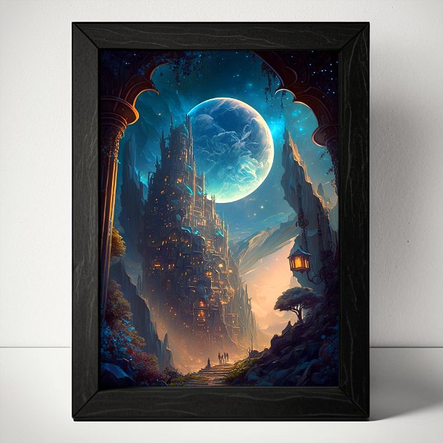 Futuristic Fantasy Castle Landscape Poster (Creator Uploaded)