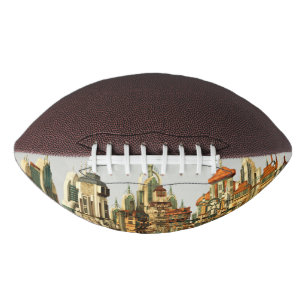 Futuristic Fantasy City Sci Fi Skyline Art American Football