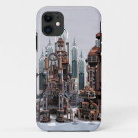 Futuristic Fantasy City Sci Fi Skyline Art