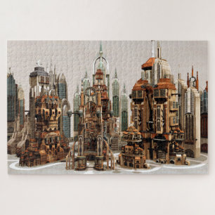 Futuristic Fantasy City Sci Fi Skyline Art Jigsaw Puzzle