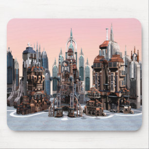 Futuristic Fantasy City Sci Fi Skyline Art Mouse Mat