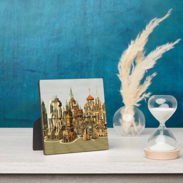 Futuristic Fantasy City Sci Fi Skyline Art Plaque (Insitu)