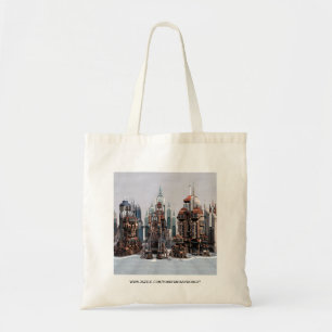 Futuristic Fantasy City Sci Fi Skyline Art Tote Bag