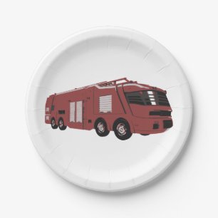 Futuristic Fire Truck Paper Plate