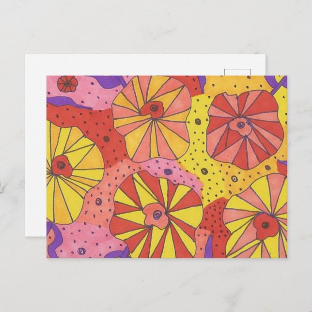 Futuristic Floral Garden Art Postcard (Front/Back)