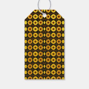 Futuristic floral pattern design gift tags