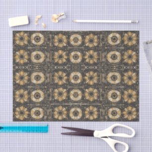 Futuristic floral pattern design tissue paper