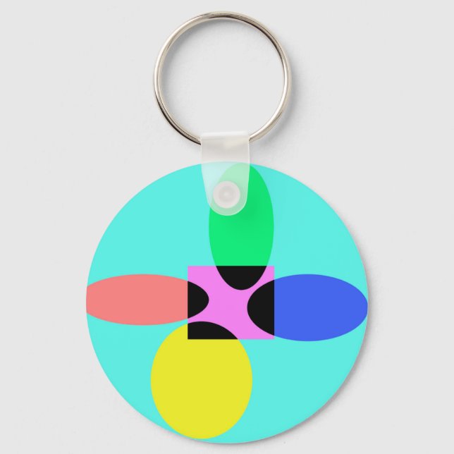 Futuristic flower key ring (Front)