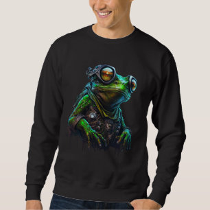 Futuristic Frog Hoodie Sweatshirt - Stay Warm in S
