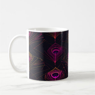 Futuristic Geometric Peacock & Neon Pulse mug