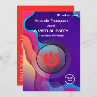 Futuristic Geometric Virtual Birthday Party