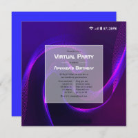 Futuristic Geometric Virtual Birthday Party