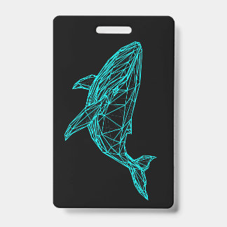 Futuristic Geometric Whale Badge ID Badge