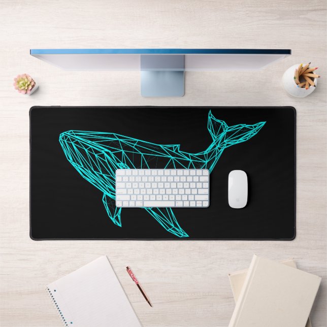 Futuristic Geometric Whale Desk Mat (Office 1)