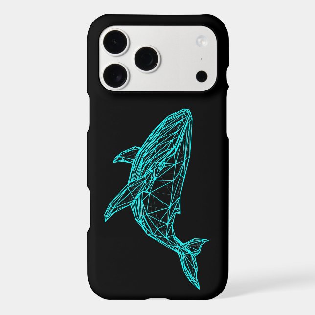 Futuristic Geometric Whale iPhone 17 Pro Max Case (Back)