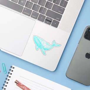 Futuristic Geometric Whale Sticker