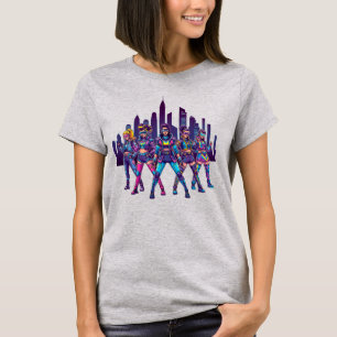 Futuristic Girl Gang– Retro Cyberpunk Vibes T-Shirt