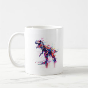 Futuristic Glitch T-Rex Dinosaur Coffee Mug