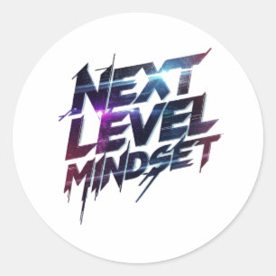 Futuristic Glitch Typography for Success Classic Round Sticker
