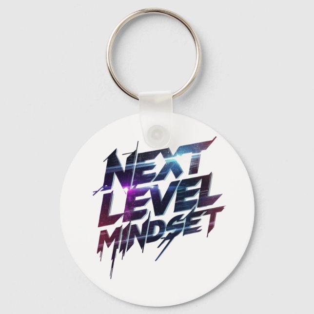 Futuristic Glitch Typography for Success Key Ring (Front)