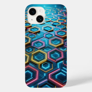 Futuristic Glowing Hexagon Phone Case - Neon Cyber