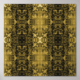 Futuristic Gold Geometric Abstract Poster Print