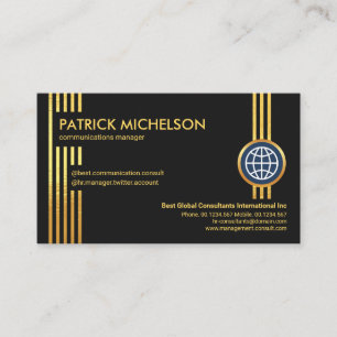 Futuristic Gold Lines Professional CEO Founder Business Card