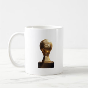 Futuristic Golden Football Trophy Ceramic Mug