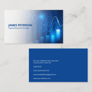 Futuristic Graphic Chart   Stock Market   White Business Card