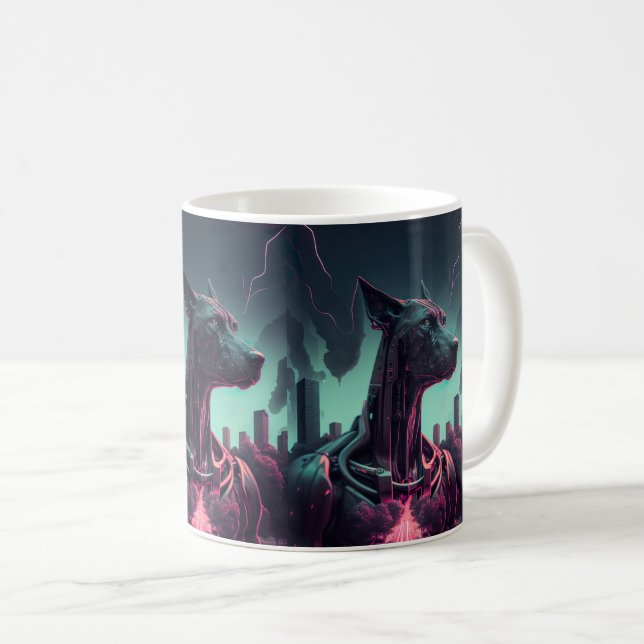 Futuristic Great Dane The Robotic Companion Coffee Mug (Front Right)