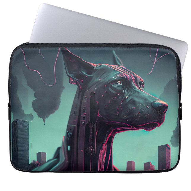 Futuristic Great Dane The Robotic Companion Laptop Sleeve (Front)