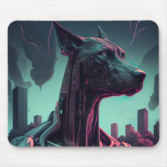 Futuristic Great Dane The Robotic Companion Mouse Mat (Front)