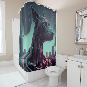Futuristic Great Dane The Robotic Companion Shower Curtain