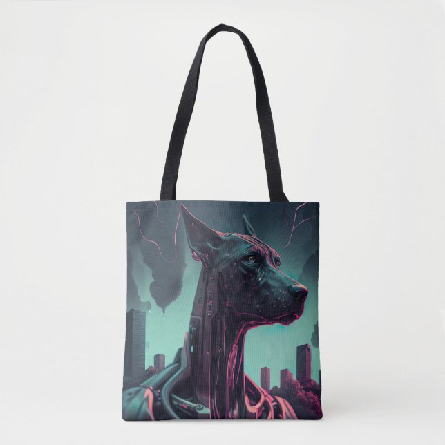 Futuristic Great Dane The Robotic Companion Tote Bag (Front)