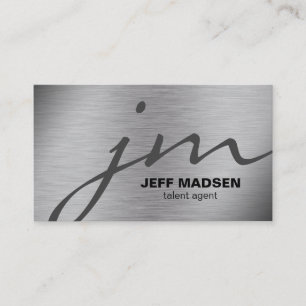 Futuristic Grey and Black on Steel Business Card