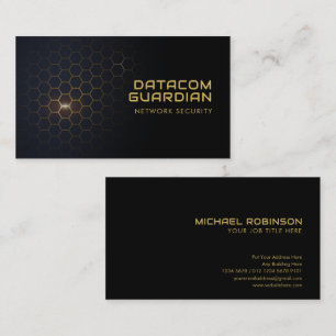 Futuristic Hexagonal Pattern Hitech Modern Business Card