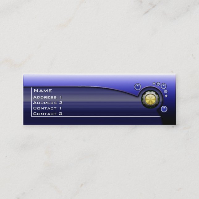 Futuristic Hi Tech Faux Metallic Card with QR Code (Front)