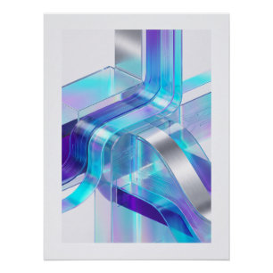 Futuristic Holographic Abstract Wall Art