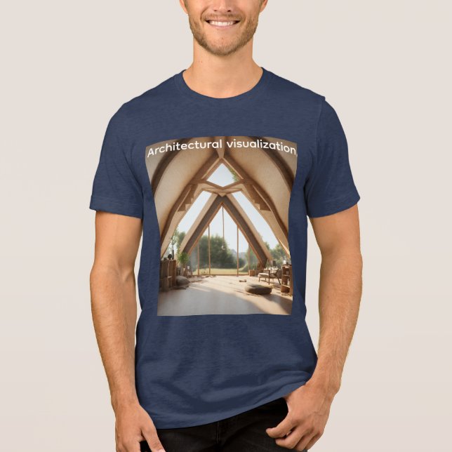 Futuristic House Under Construction with Geometric Tri-Blend Shirt (Front)
