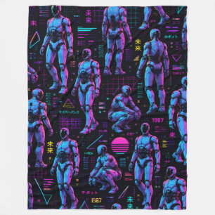 Futuristic Humanoid Robot Art AI Android Sci-Fi Fleece Blanket