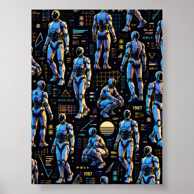 Futuristic Humanoid Robot Art | AI Android Sci-Fi  Poster (Front)