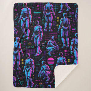 Futuristic Humanoid Robot Art AI Android Sci-Fi Sherpa Blanket