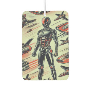 Futuristic Humanoid Robot Pattern AI Robotics Sc Car Air Freshener