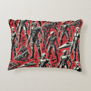 Futuristic Humanoid Robot Pattern AI Robotics Sc Decorative Cushion