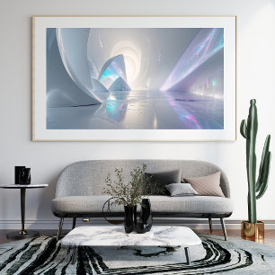 Futuristic Ice Cave Surreal Dreamlike Fantasy Land Photo Print