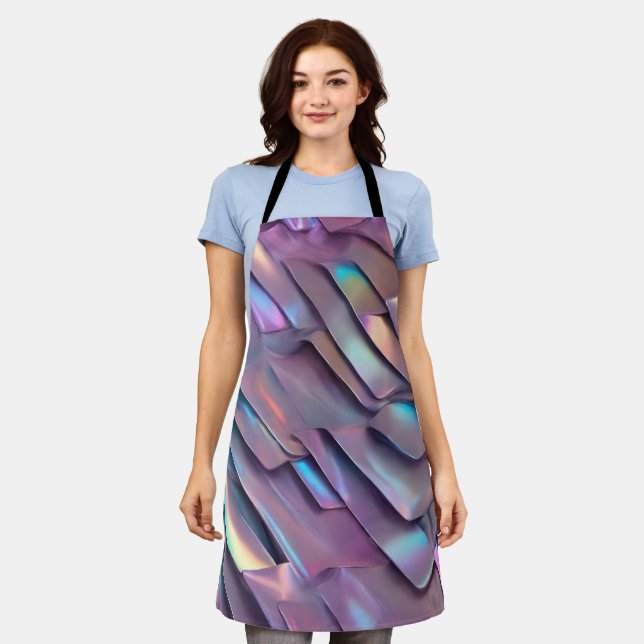 Futuristic iridescent/abstract holographic  apron (Worn)