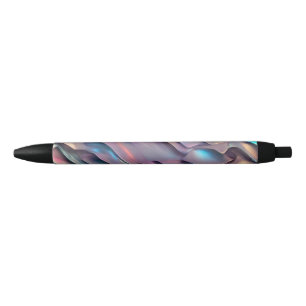 Futuristic iridescent/abstract holographic black ink pen