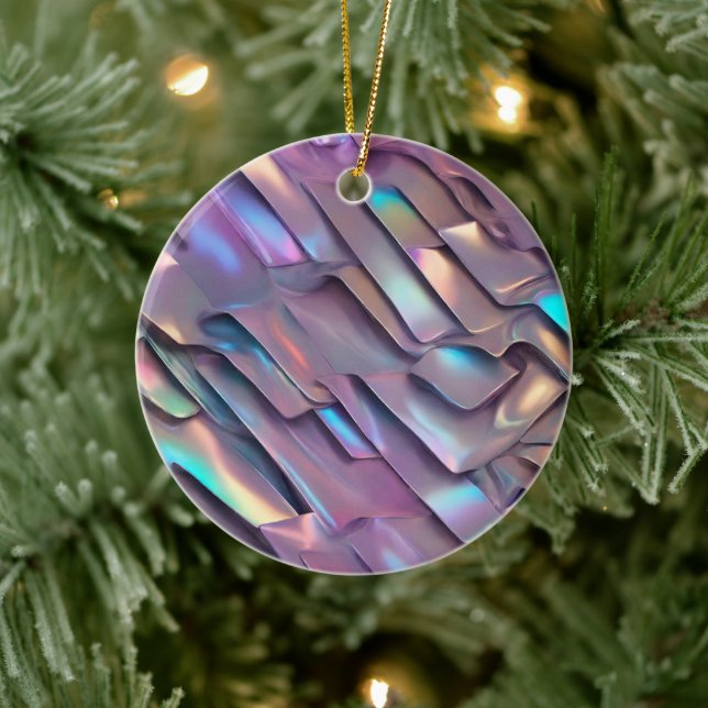 Futuristic iridescent/abstract holographic  ceramic tree decoration (Tree)