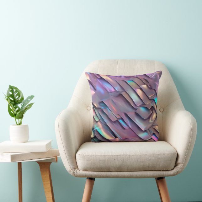 Futuristic iridescent/abstract holographic  cushion (Chair)