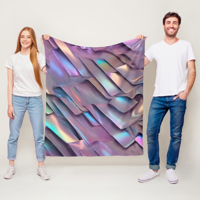 Futuristic iridescent/abstract holographic  fleece blanket (In Situ)
